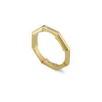 Gucci Link to Love Mirrored 18ct Yellow Gold Ring - Size P - Michael Jones Jeweller
