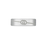 Gucci Interlocking G 6mm Diagonal Silver Ring Size P