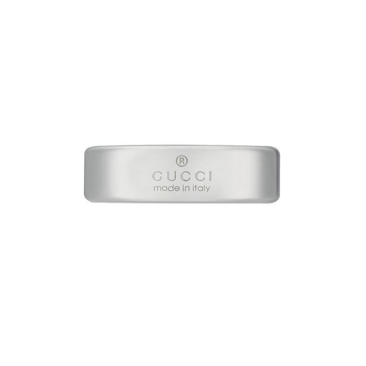 Gucci Interlocking G 6mm Diagonal Silver Ring Size T-U - Michael Jones Jeweller