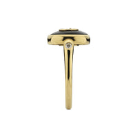 Gucci Interlocking G Onyx and Diamond 18ct Yellow Gold Ring Size Q-R - Michael Jones Jeweller