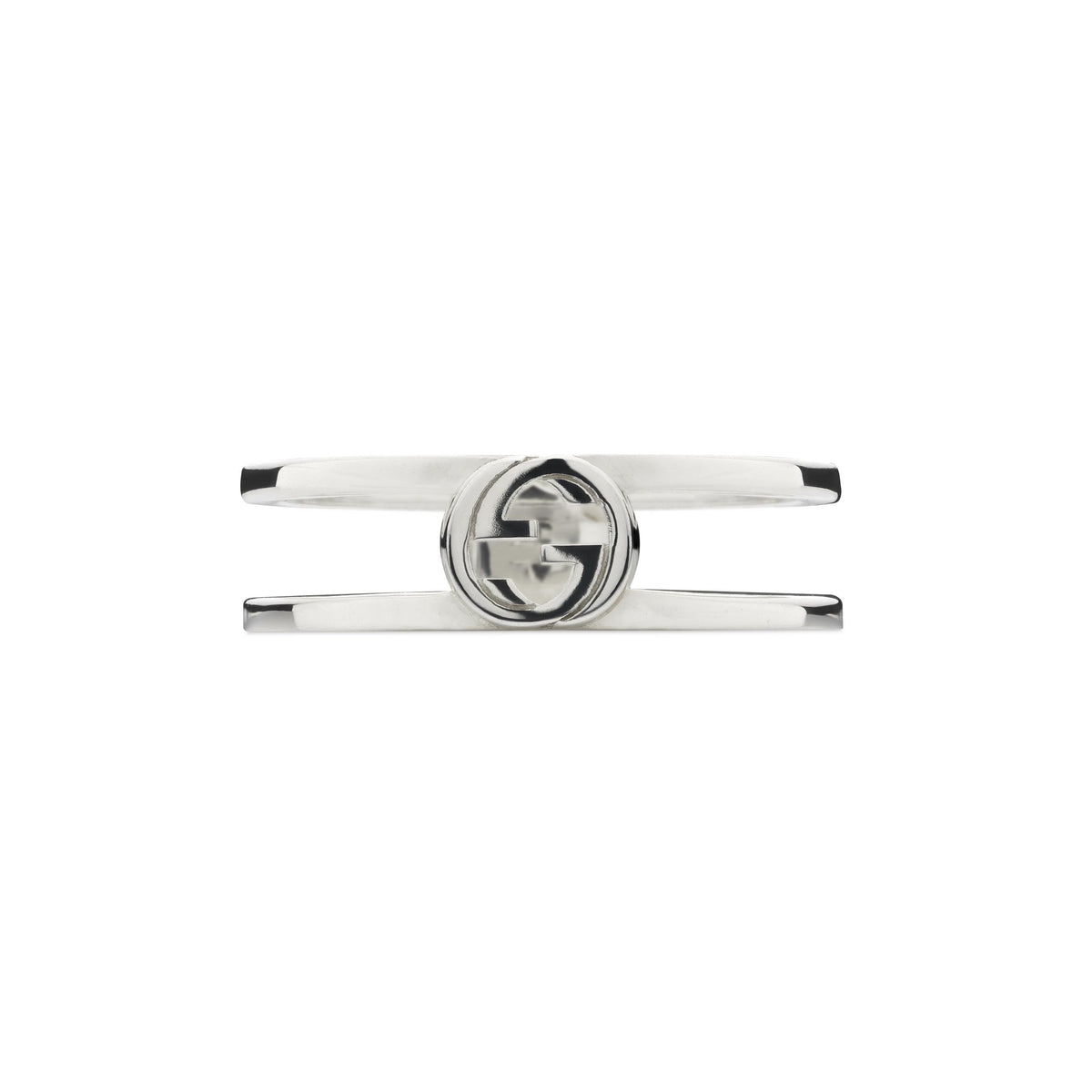 Gucci Interlocking Silver Ring Size S - Michael Jones Jeweller