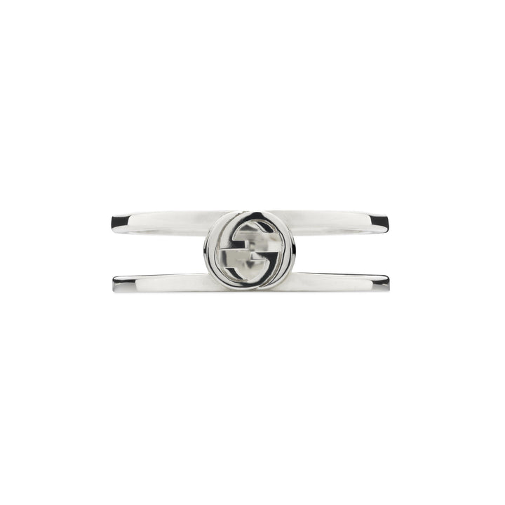 Gucci Interlocking Silver Ring Size S