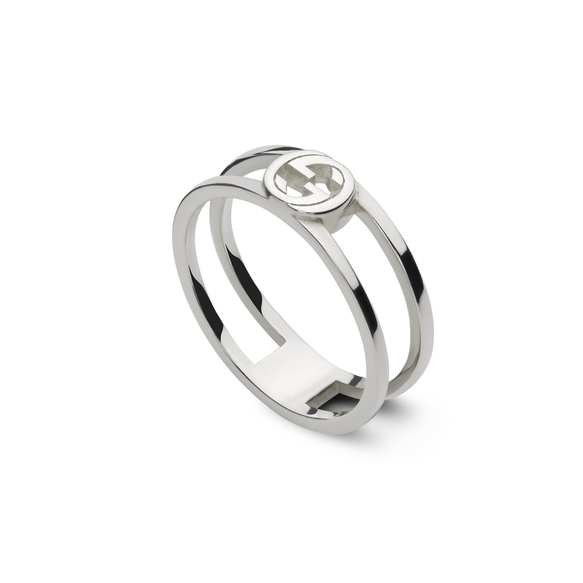 Gucci Interlocking Silver Ring Size S - Michael Jones Jeweller