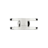 Gucci Interlocking Wide Silver Ring Size R