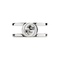 Gucci Interlocking Wide Silver Ring Size R