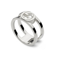 Gucci Interlocking Wide Silver Ring Size R - Michael Jones Jeweller