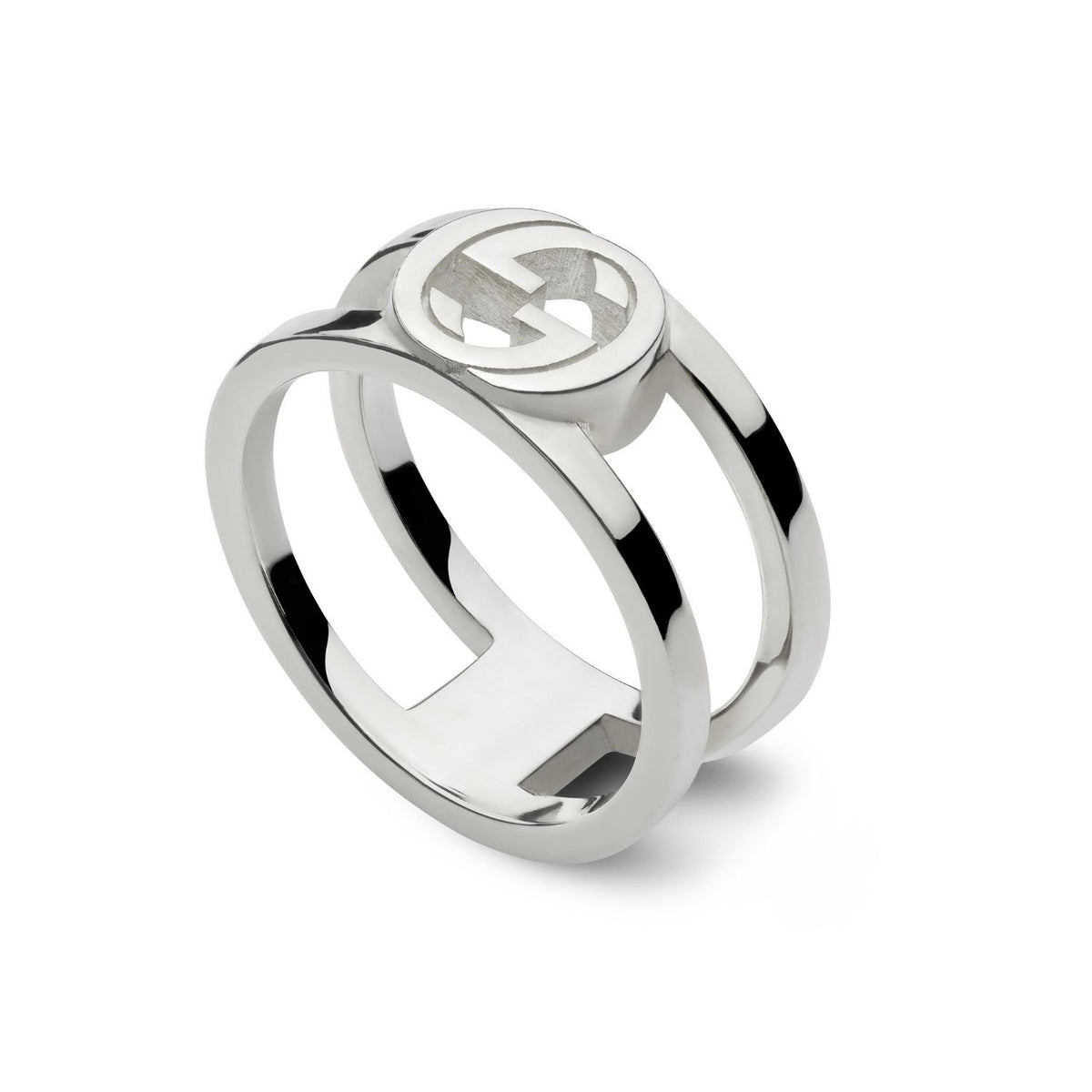 Gucci Interlocking Wide Silver Ring Size R - Michael Jones Jeweller