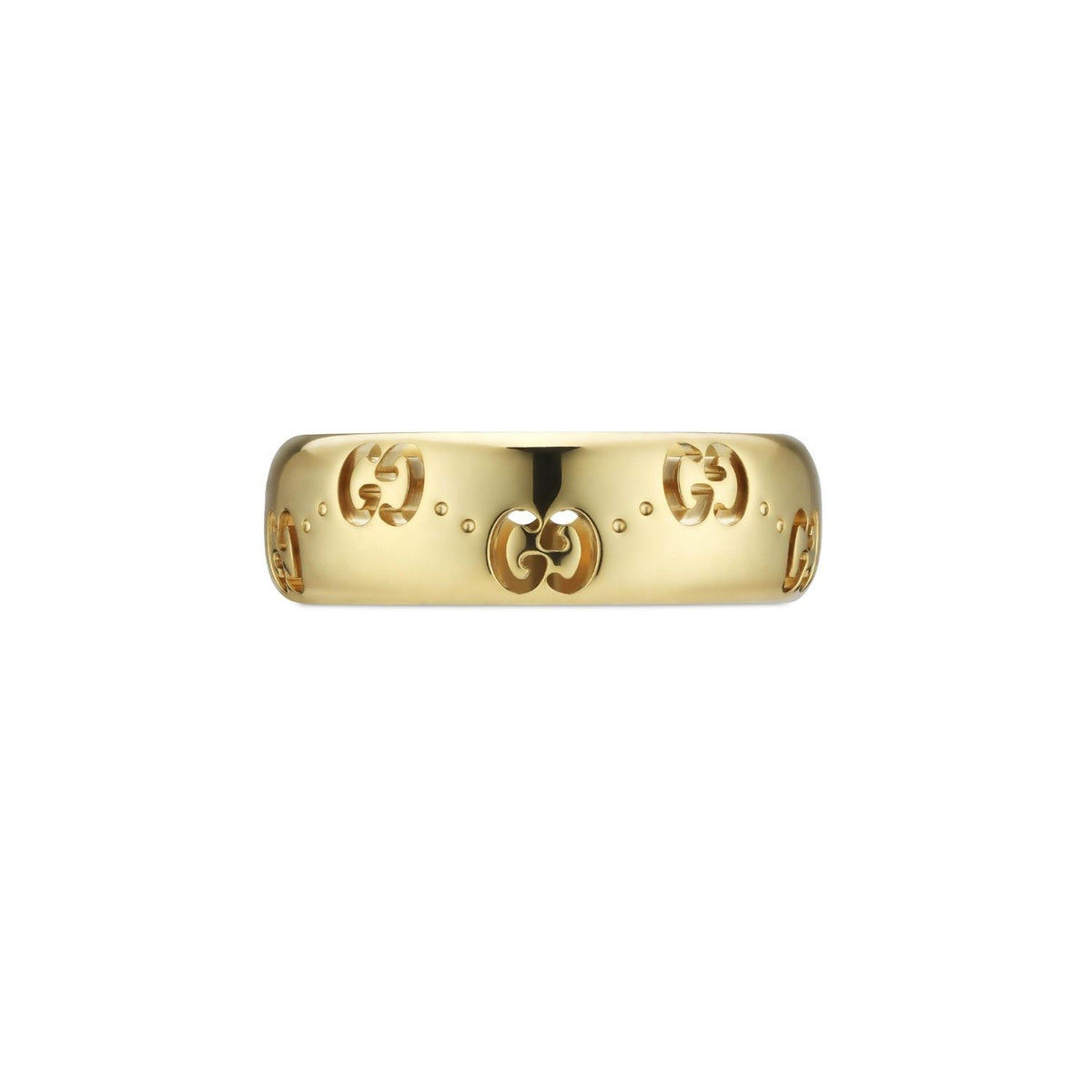 Gucci Icon Medium 18ct Yellow Gold GG Ring Size Q - Michael Jones Jeweller