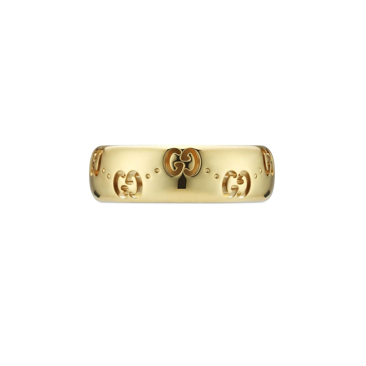 Gucci Icon Medium 18ct Yellow Gold GG Ring Size Q - Michael Jones Jeweller