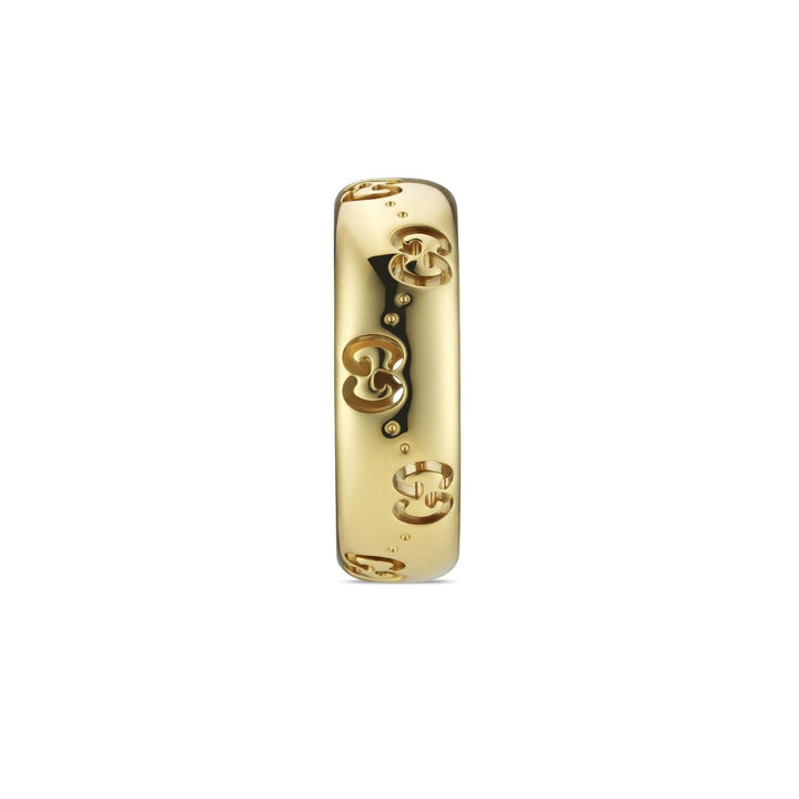 Gucci Icon Medium 18ct Yellow Gold GG Ring Size Q
