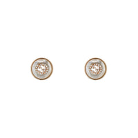 Gucci Interlocking G Mother of Pearl and Diamond 18ct Rose Gold Stud Earrings - Michael Jones Jeweller