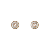 Gucci Interlocking G Mother of Pearl and Diamond 18ct Rose Gold Stud Earrings
