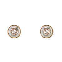 Gucci Interlocking G Mother of Pearl and Diamond 18ct Rose Gold Stud Earrings