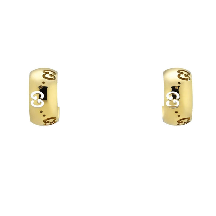 Gucci Icon 18ct Yellow Gold GG Hoop Earrings