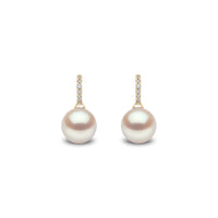 Yoko Classic Freshwater Pearl and Diamond 18ct Yellow Gold Drop Earrings