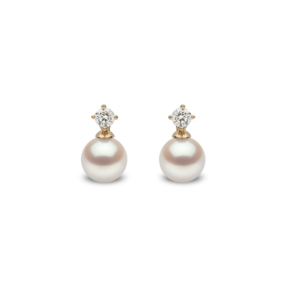 Yoko Classic Akoya Pearl and Diamond 18ct White Gold Earrings - Michael Jones Jeweller