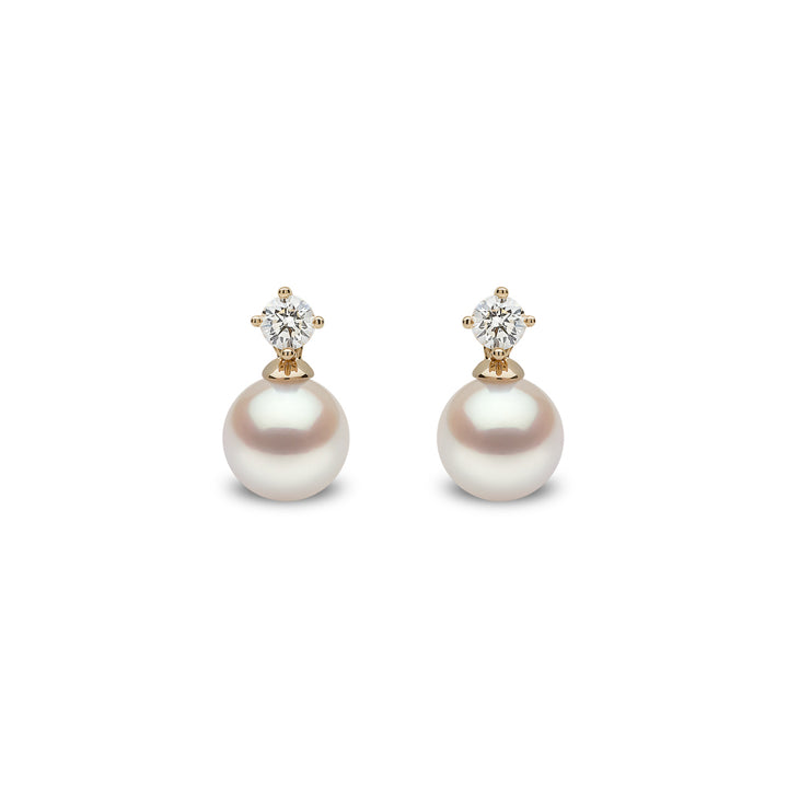 Yoko Classic Akoya Pearl and Diamond 18ct White Gold Drop Earrings