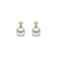Yoko Classic Akoya Pearl and Diamond 18ct White Gold Earrings