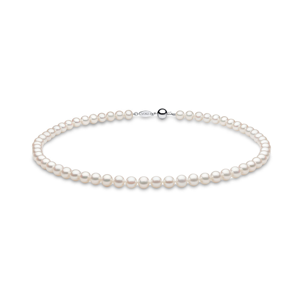 Yoko Classic 7mm Freshwater Pearl 18ct White Gold Necklace
