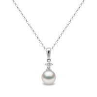 Yoko Classic Akoya Pearl and Diamond 18ct White Gold Pendant