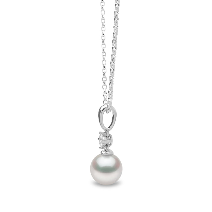 Yoko Classic Akoya Pearl and Diamond 18ct White Gold Pendant