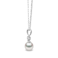 Yoko Classic Akoya Pearl and Diamond 18ct White Gold Pendant