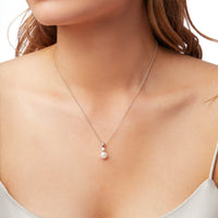 Yoko Classic Akoya Pearl and Diamond 18ct White Gold Pendant