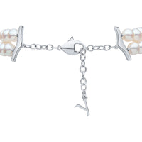 Yoko O by Yoko Freshwater Pearl and Diamond 18ct White Gold Double Row Bracelet