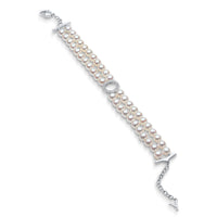 Yoko O by Yoko Freshwater Pearl and Diamond 18ct White Gold Double Row Bracelet