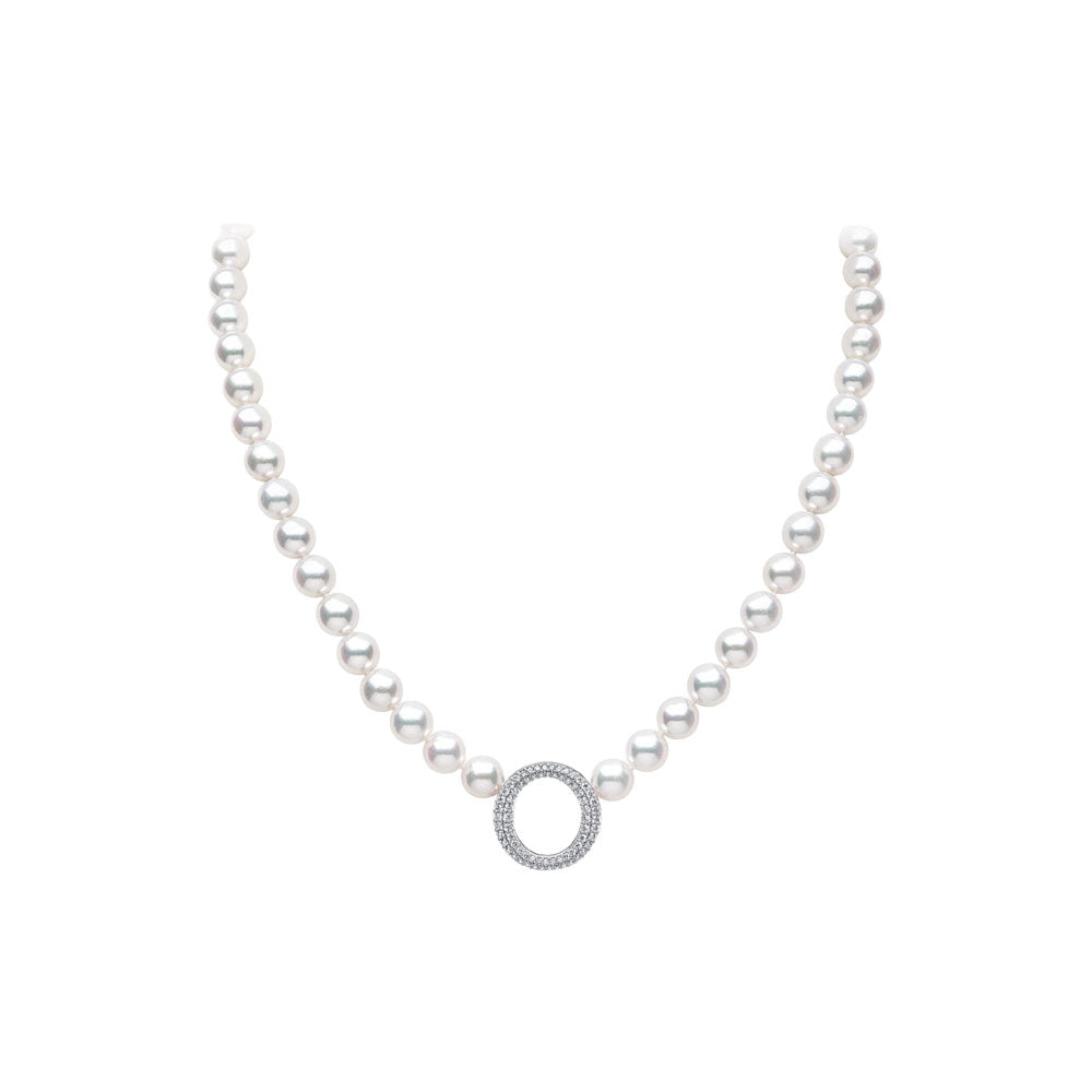 Yoko O by Yoko Freshwater Pearl & Diamond 18ct White Gold Strand Necklace