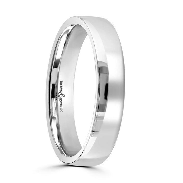 4mm Contemporary Court Platinum Wedding Ring by Brown & Newirth