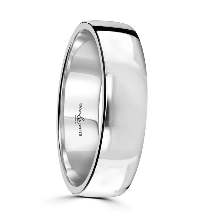 6mm Contemporary Court Palladium 500 Wedding Ring by Brown & Newirth