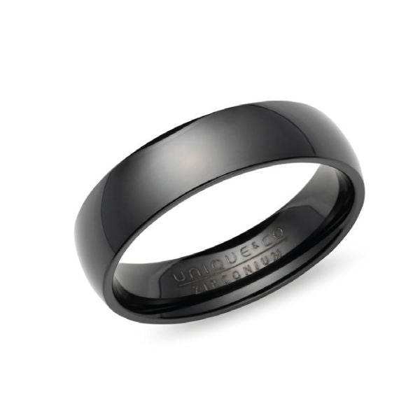Unique 7mm Black Zirconium Ring