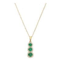 Emerld and Diamond18ct Yellow Gold Stacked Cluster Necklace - Michael Jones Jeweller
