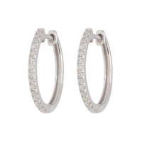 Diamond 0.23ct 9ct White Gold 17mm Hoop Earrings