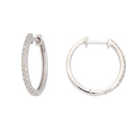 Diamond 0.23ct 9ct White Gold 17mm Hoop Earrings