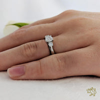 Aldany Three Stone 0.40ct G SI1 Diamond Platinum Ring