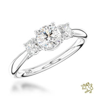 Aldany Three Stone 0.40ct G SI1 Diamond Platinum Ring