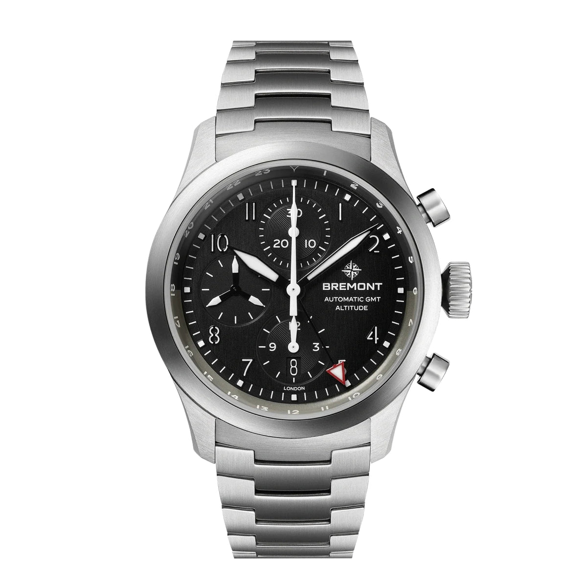Bremont Altitude 42mm Chronograph GMT Automatic Watch ALT42-CHR-G-SS-BK-B - Michael Jones Jeweller