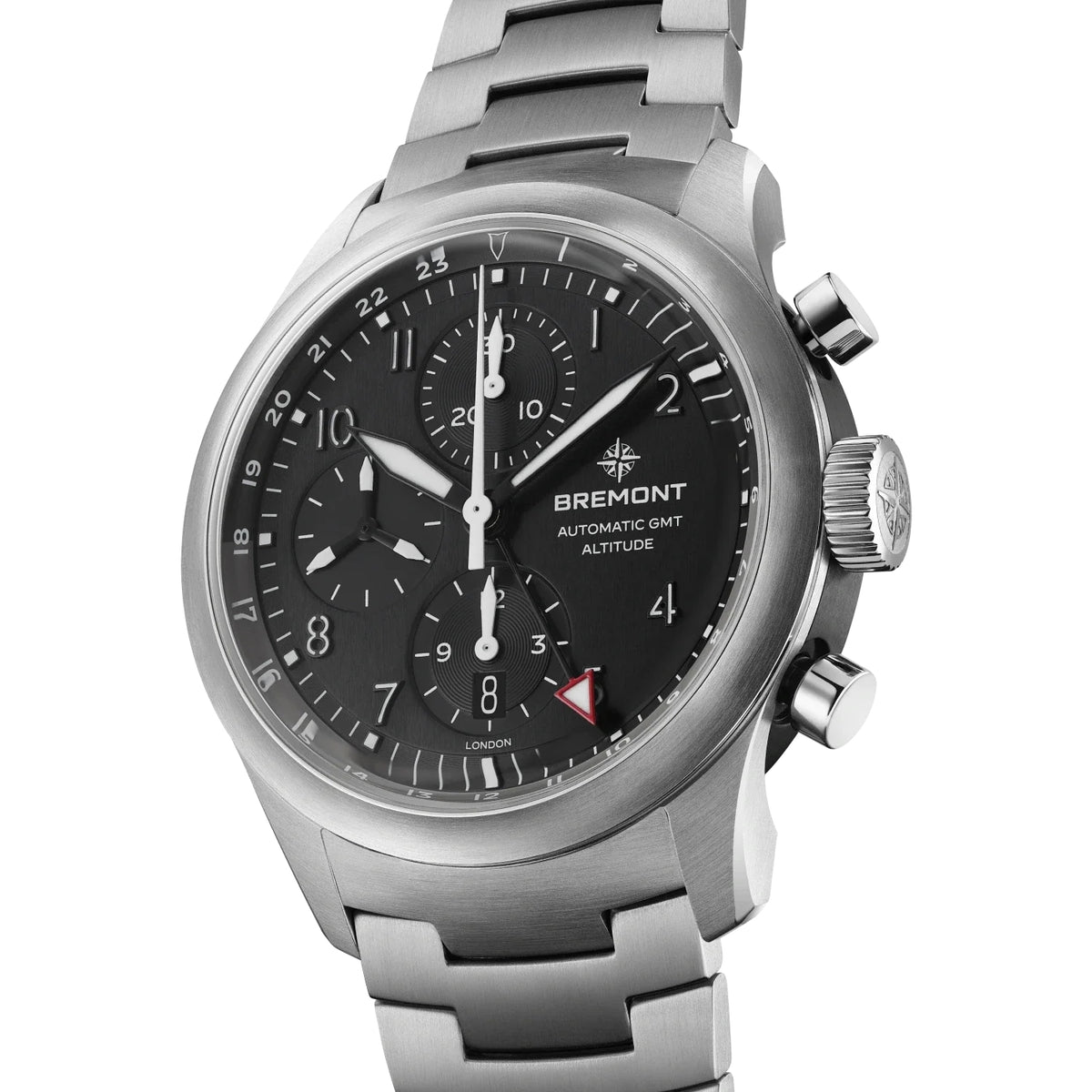 Bremont Altitude 42mm Chronograph GMT Automatic Watch ALT42-CHR-G-SS-BK-B - Michael Jones Jeweller