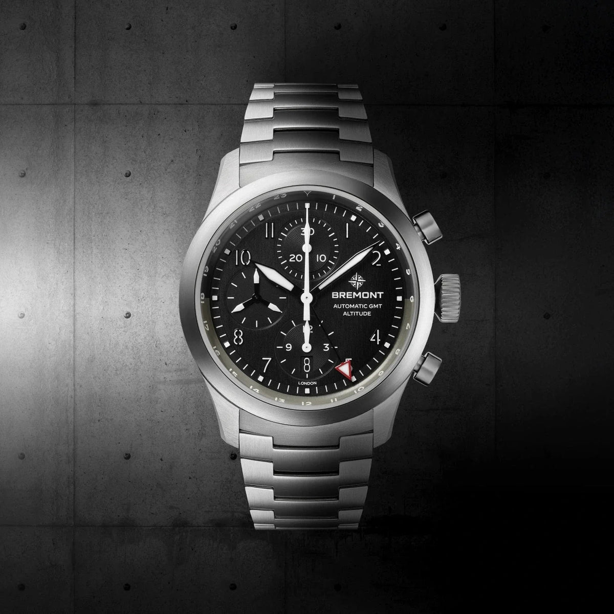 Bremont Altitude 42mm Chronograph GMT Automatic Watch ALT42-CHR-G-SS-BK-B - Michael Jones Jeweller