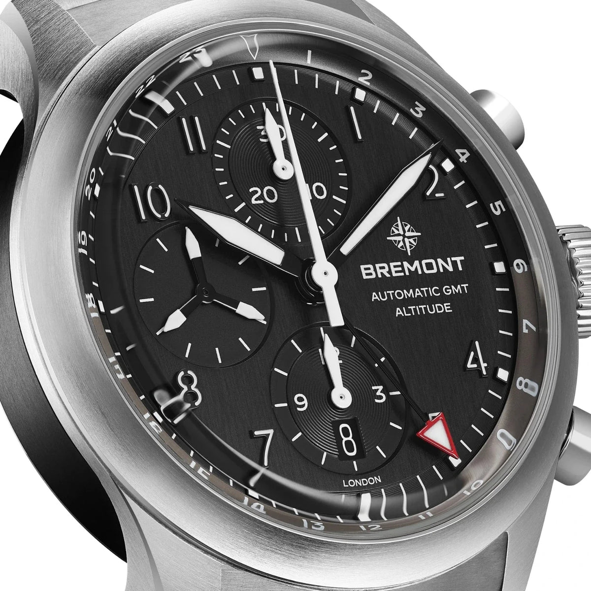 Bremont Altitude 42mm Chronograph GMT Automatic Watch ALT42-CHR-G-SS-BK-B - Michael Jones Jeweller