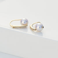 Yana Nesper Akoya Pearl and Diamond 18ct Yellow Gold Drop Earrings - Michael Jones Jeweller