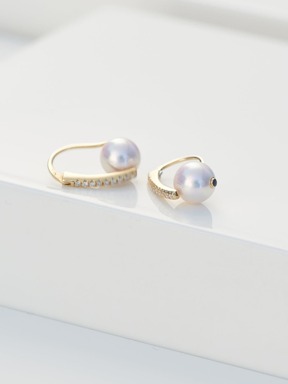Yana Nesper Akoya Pearl and Diamond 18ct Yellow Gold Drop Earrings - Michael Jones Jeweller