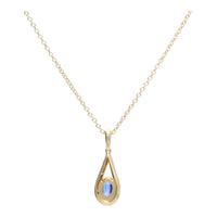 Sapphire and Diamond 18ct Yellow Gold Teardrop Necklace