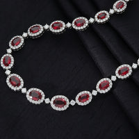 Ruby and Diamond 18ct White Gold Necklet - Michael Jones Jeweller