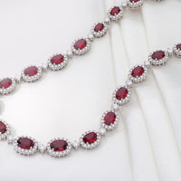 Ruby and Diamond 18ct White Gold Necklet - Michael Jones Jeweller