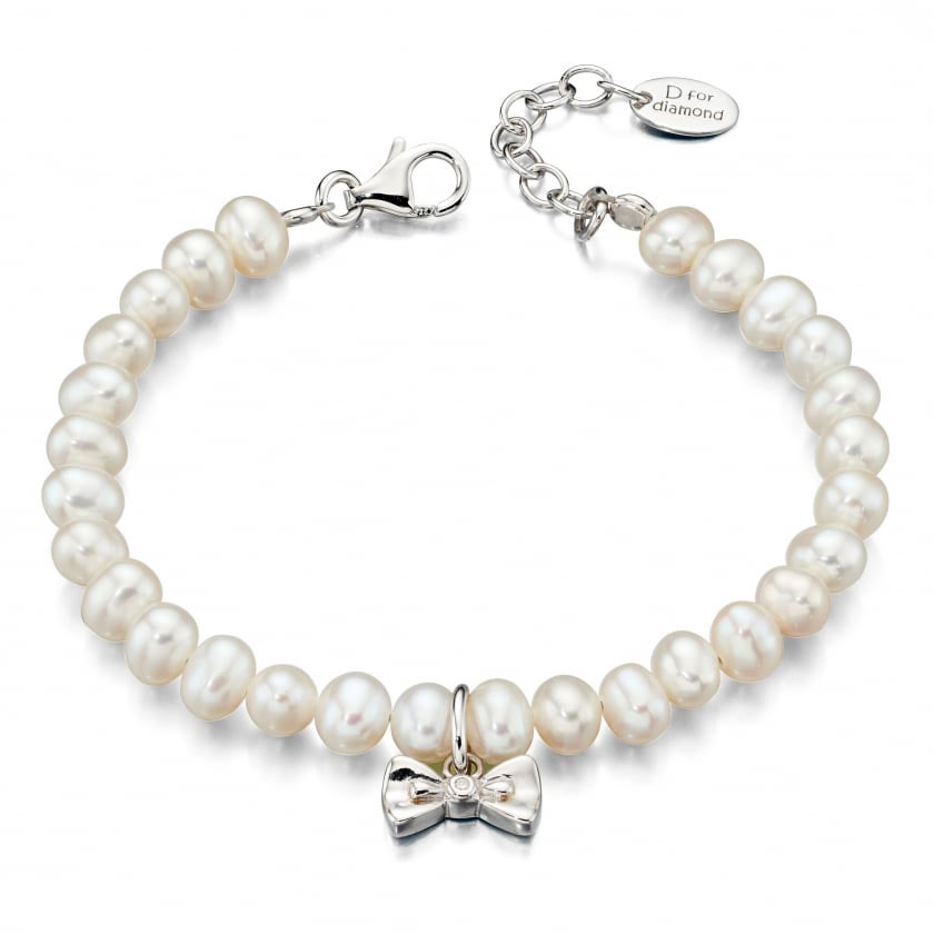 D for Diamonds Freshwater Pearl Bow Bracelet - Michael Jones Jeweller