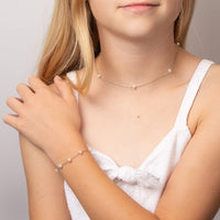 D for Diamond Pearl Station Bracelet