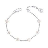 D for Diamond Pearl Station Bracelet